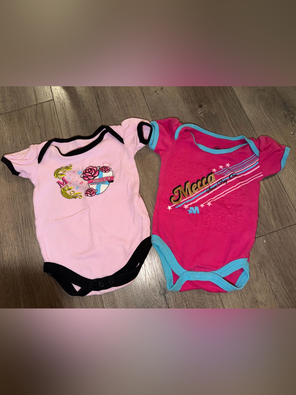 Vintage Mecca Light & Hot pink onsie bundle